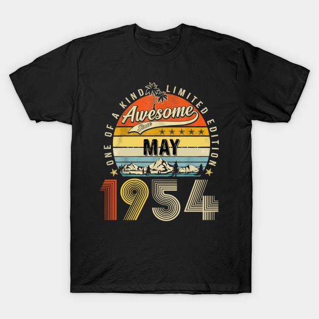 Awesome Since May 1954 Vintage 69th Birthday T-Shirt by Vintage White Rose Bouquets